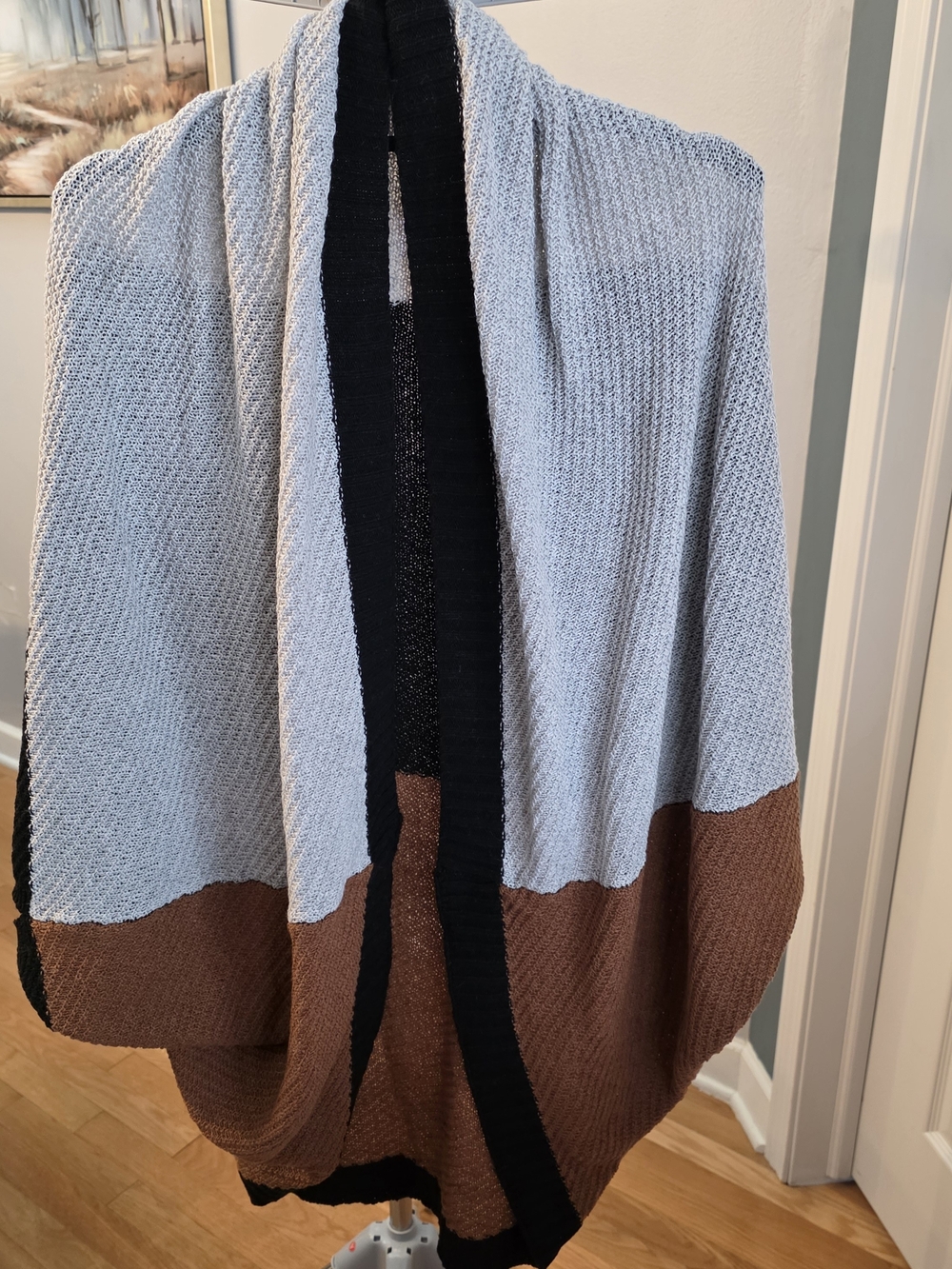 Neutral Colorblock Open-Front Wrap